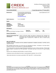 PR Instl Docs FL17322 R4 II ATL14001.4B 2017 FBC Eval Report Atlas Fabral Underlayment final