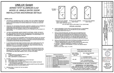 PR INSTL DOCS FL17350 R15 II UNILUX NL-0046 REVB DTS-SINGLEENTRYDOOR SS