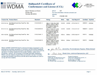 PR CERTIFICATE FL17635 R3 C CAC CCL FOR MARVIN 407-H-1127.52, .53, .56, .57