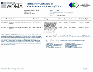 PR CERTIFICATE FL17635 R3 C CAC CCL FOR MARVIN 407-H-1127.58, .59