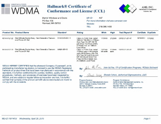 PR CERTIFICATE FL17635 R3 C CAC CCL FOR MARVIN 407-H-1127.22, 23