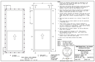 PR Instl Docs FL17676 R15 II 3540 Single Hung - non Impact