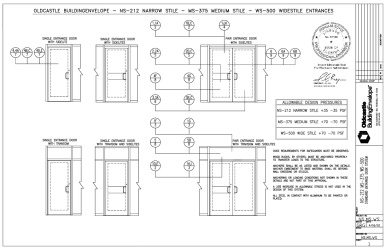 PR INSTL DOCS FL17692 R3 II 2017 NS, MS, WS ENTRANCE INSTALLATION DRAWINGS REV1