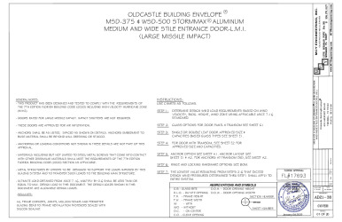 PR Instl Docs FL17693 R4 II MSD-375 and WSD-500 Aluminum Medium and Wide Stile Entrance Door-LMI FL17693 AD21-38 REV01.05.2022-ss