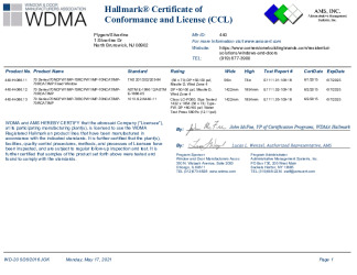 PR CERTIFICATE FL17767 R6 C CAC V3 70 FX HVHZ IMPACT CCLS
