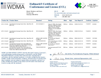 PR CERTIFICATE FL17908 R1 C CAC CCL FOR MARVIN 407-H-1144