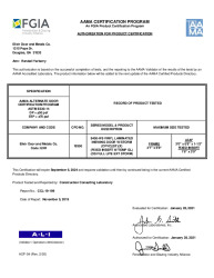 PR CERTIFICATE FL17996 R2 C CAC 19350 ELIXIR - 9400-W9 IS DOOR W-STORM (1B)  ASTM   JAN. 2021