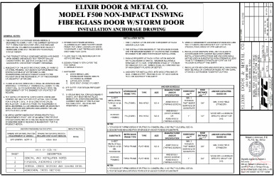 PR INSTL DOCS FL17996 R1 II ELIX0054 REV-A IS MODEL F500 OVAL WITH STORM DOOR SS