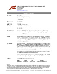 PR TECH DOCS FL18314 R2 TR 976T0003 REPORT- SECTION 1507.1.1.1 FOR SYNTHETIC UNDERLAYMENT
