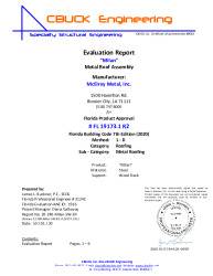 PR TECH DOCS FL19173 R2 AE 1 MILANROOFPANELEVALREPORT
