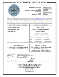 PR CERTIFICATE FL20100 R12 C CAC NI012954.03-R1 150-160 TRIPLE SH FIN 108X74