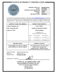 PR CERTIFICATE FL20100 R12 C CAC NI012991.05-R1 300-85 ASH 48X84 FIN