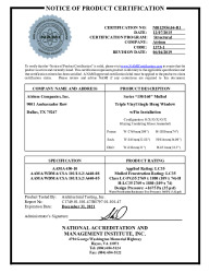 PR CERTIFICATE FL20100 R13 C CAC NI012954.04-R1 150-160 TRIPLE SH FIN 109X74