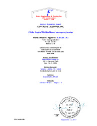 PR Instl Docs FL20148 R1 II 29 Ga. Capital Rib Wall Panel secured
