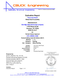 PR Instl Docs FL20321 R3 II 3 TeeLock 032Alum SteelDeck EVALREPORT R2