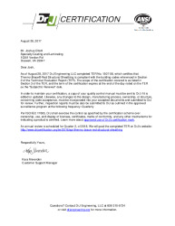 PR Certificate FL20358 R2 C CAC 170828 Certification Letter TER 1507-08 Thermo-Brace® Red