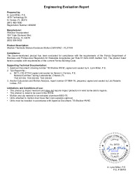 PR TECH DOCS FL21144 R3 AE TB SHALLOW 180D LMI HVHZ - ENG EVAL