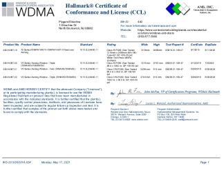 PR CERTIFICATE FL21336 R3 C CAC 70 SERIES AW CCLS