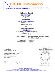PR Instl Docs FL21580 R1 II 3 RV10 RidgeVent EVALREPORT