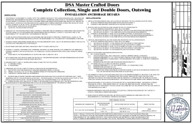 PR Instl Docs FL21873 R2 II DSA0007 Rev0 Complete Collection - X and XX Doors - Outswing ss