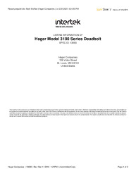 PR CERTIFICATE FL22010 R2 C CAC HAGER 3100 DEAD LOCKS SDREPORT LISTING 13690