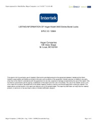 PR CERTIFICATE FL22010 R1 C CAC HAGER 3500 BORED LOCKS LISTING - SPEC ID 13984
