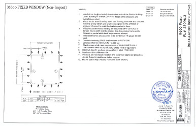 PR INSTL DOCS FL23998 R2 II M600 FIXED WINDOW FL23998.3 SEALED