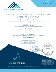 PR INSTL DOCS FL25621 R1 II 26GA SNAPMAX PLYWOOD