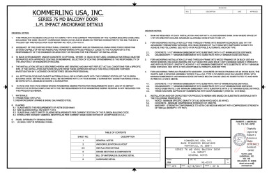 PR Instl Docs FL26937 R1 II NL-0101 Rev0 X BalconyDoor Kommerling ss