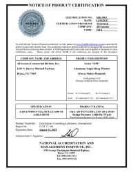 PR CERTIFICATE FL26947 R1 C CAC NI013903 - 3250SH AAMA CERTIFICATION AW-75
