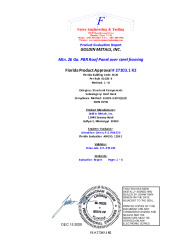 PR INSTL DOCS FL27203 R2 II 26 GA. PBR STRUCTURAL ROOF PANEL SIGNED SEALED