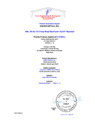PR TECH DOCS FL27204 R0 AE 26 GA. 5V CRIMP PANEL OVER PLYWOOD