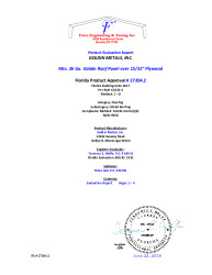 PR TECH DOCS FL27204 R0 AE 26 GA. GOLDIN PANEL OVER PLYWOOD