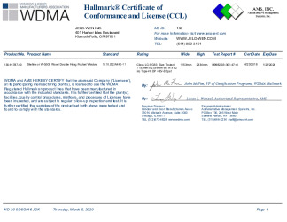 PR CERTIFICATE FL27520 R2 C CAC 130-H-787.00