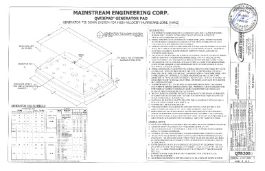 PR Instl Docs FL27646 R3 II 5010794 QwikPad® for Generators - Generator Tie-Down System for High-Velocity Hurricane Zone (HVHZ)