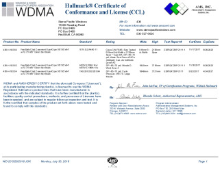 PR CERTIFICATE FL27659 R0 C CAC 436-H-105.60-62-64 CCL