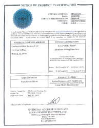 PR CERTIFICATE FL27668 R1 C CAC NI014512.01 (LMI) 2800 2TRACK
