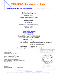 PR INSTL DOCS FL27903 R2 II 1 STATIC MOTORIZED ROOF VENTS EVALREPORT R2