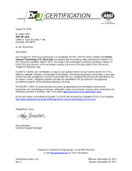 PR CERTIFICATE FL27944 R0 C CAC TER 1401-02 VENTURI VACUUM TECHNOLOGY (V2T) ROOF VENT CERTIFICATION LETTER