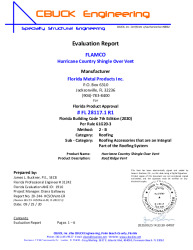 PR TECH DOCS FL28117 R1 AE 1 HURRICAN COUNTRY OVER VENT EVALREPORT