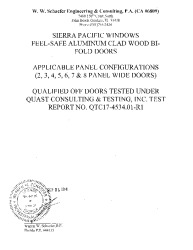 PR TECH DOCS FL28129 R0 AE FEELSAFE BI-FOLD DOOR CONFIGURATION CERTIFICATION