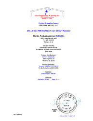 PR Instl Docs FL28500 R0 II 26 Ga. PBR Panel over Plywood secured