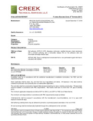 PR Instl Docs FL28697 R0 II TBP18002 2017 FBC Eval Report Beacon Sale Underlayments