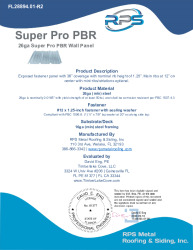 PR INSTL DOCS FL28894 R2 II 26GA SUPERPRO PBR WALL