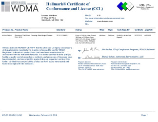 PR CERTIFICATE FL29105 R0 C CAC CCL FOR LOEWEN 415-H-789.11