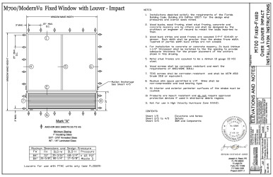 PR Instl Docs FL29277 R0 II M700 Fixed-Fixed Over Louver Impact Installation Instructions