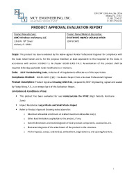 PR TECH DOCS FL29477 R0 AE EVALUATION REPORT SS
