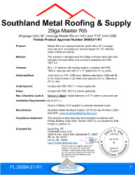 PR Instl Docs FL29684 R1 II 29ga MasterRib OSB