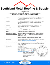 PR Instl Docs FL29684 R1 II 26ga PBR plywood