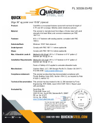 PR INSTL DOCS FL30339 R2 II 26GA QUICKRIB PLYWOOD